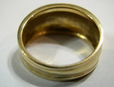 Size N Genuine 9ct 9kt Full Solid 10mm Yellow, Rose or White Gold Ridged Heavy Dome Ring