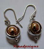 Kaedesigns Genuine 9ct Rose & White Gold Spinner Belcher Ball Earrings