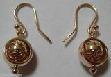 Kaedesigns, New 9ct yellow, Rose or White Gold Spinning Filigree Belcher Ball Earrings
