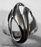 Kaedesigns, Genuine Heavy Sterling Silver 925 Fancy Swirl Dome Ring 364 Choose your ring size