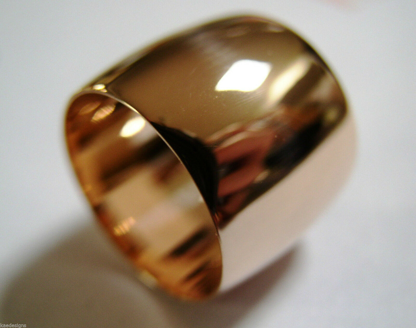 Size O Huge Genuine 9K 9ct 375 Yellow, Rose or White Gold Full Solid 16mm Extra Wide Band Ring