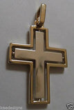 Genuine 9ct Yellow Gold & Sterling Silver Cross Pendant *Free Express Post In Oz