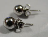 Genuine 14ct White Gold 5mm Stud Ball Earrings With Butterfly Backs