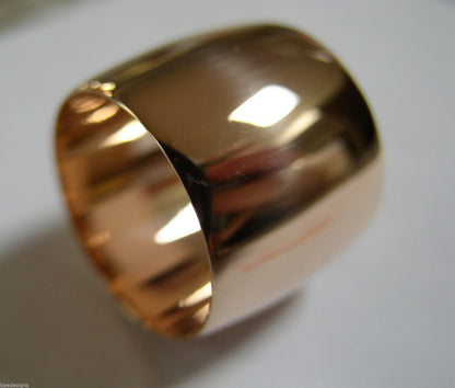 Size O Huge Genuine 9K 9ct 375 Yellow, Rose or White Gold Full Solid 16mm Extra Wide Band Ring