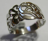 Kaedesigns, New Sterling Silver 925 Wide Flower Filigree Ring 278