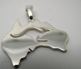 Kaedesigns Genuine Heavy Sterling Silver Australia & Kangaroo Pendant 422