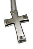 Genuine 18ct / 750 White Gold Crucifix Cross And Genuine Diamond Pendant