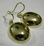 Genuine Huge 9ct 9kt Solid Yellow, Rose or White Gold Large Heavy Half Oval Hook Earrings