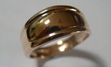 Kaedesigns, Genuine New 9ct Full Solid Rose Gold Thick Dome Ring 10mm Wide Size X