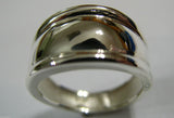 Kaedesigns, Genuine 9ct Full Solid White Gold Thick Dome Ring 12mm Wide