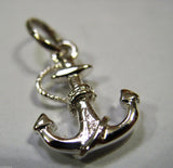 New Sterling Silver Solid Anchor Boat Pendant Or Charm