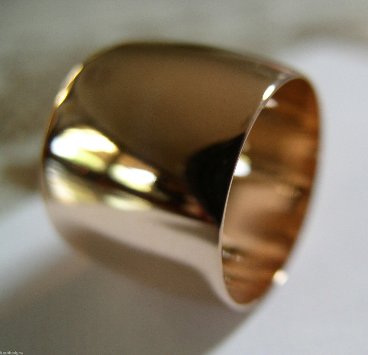 Size O Huge Genuine 9K 9ct 375 Yellow, Rose or White Gold Full Solid 16mm Extra Wide Band Ring