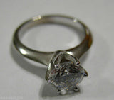 Genuine 9ct 375 Solid White Gold Claw Set Engagement Ring Size J