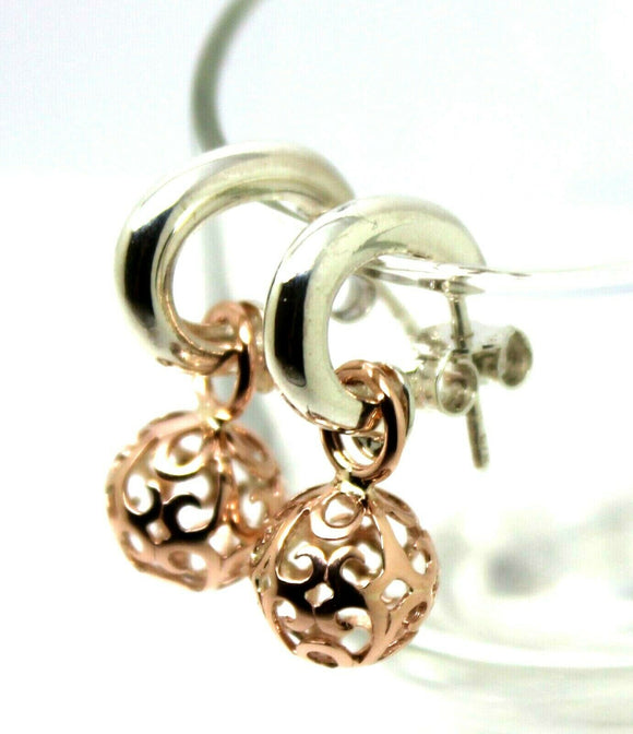 Kaedesigns New 9ct Rose Gold Filigree Balls & Sterling Silver Stud Earrings