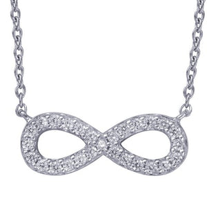 Sterling Silver Infinity CZ Curb Link Chain Necklace 42cm Chain + 5cm Extender
