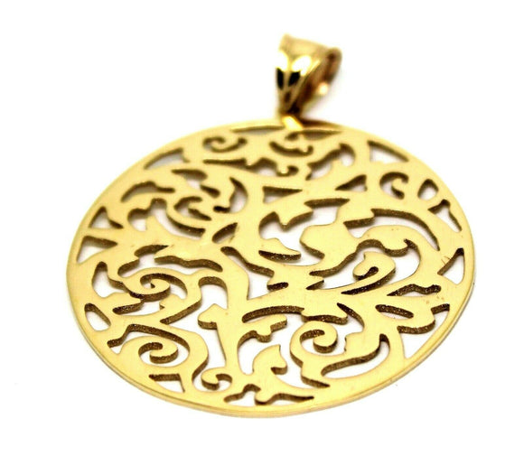 Kaedesigns New Genuine Heavy Solid 9ct 9kt Yellow, Rose or White Gold Round  Filigree Pendant