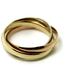 Heavy Size O Genuine Solid 3mm 9ct Yellow, White, Rose Gold Russian Wedding Ring Bands