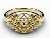 Size I Kaedesigns New Genuine 9ct Yellow, Rose or White Gold 8mm Filigree Ring