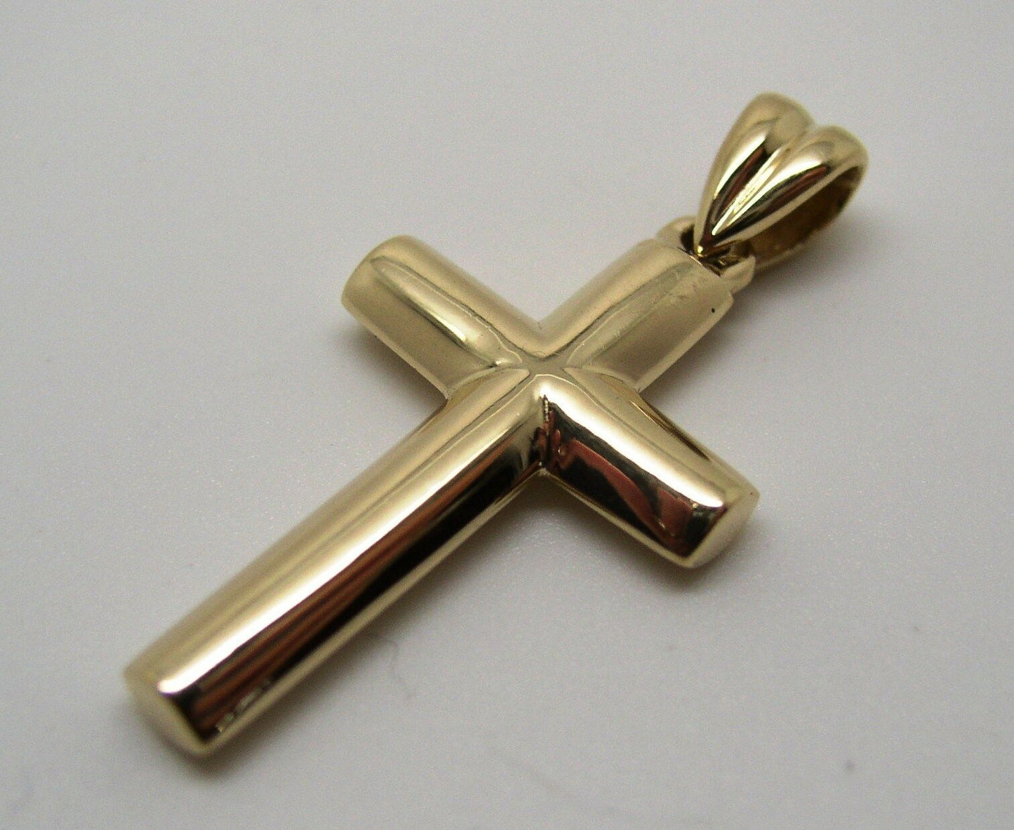 Genuine New Genuine 9ct 9kt Yellow, Rose or White Gold Heavy Plain Cross Pendant 343
