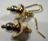 Kaedesigns Genuine 9ct 9k Yellow & White Gold Fancy Hook Earrings