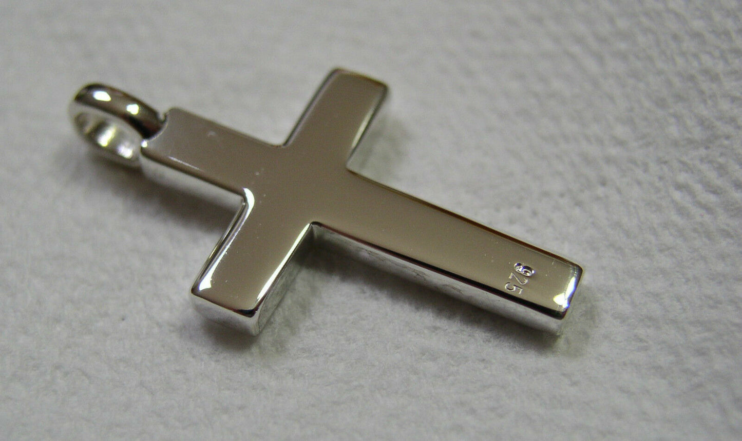 Kaedesigns Full Solid New Sterling Silver 925 Plain Cross Pendant