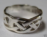 New Genuine Sterling Silver Solid Celtic Weave Ring 353
