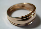Kaedesigns, Genuine New 9ct Full Solid Rose Gold Thick Dome Ring 10mm Wide Size X