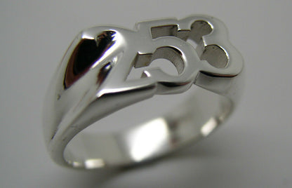 Kaedesigns, Custom Made Sterling Silver Large Ring With Your Choice Of 3 Numbers