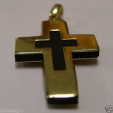 Rubber 2 Sided 14K Yellow Gold Crucifix Cross Pendant *Free Express Post In Oz*