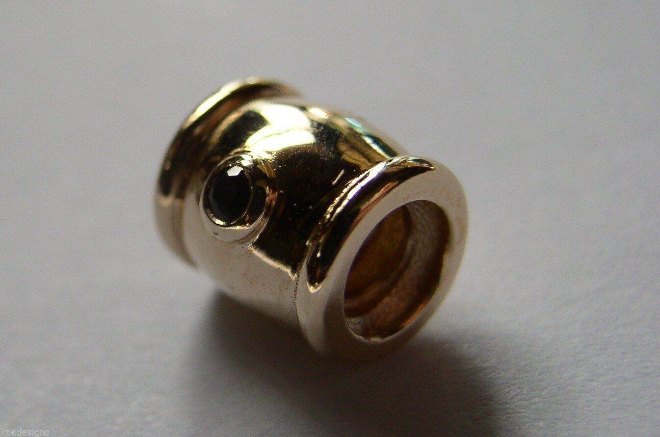 Kaedesigns Genuine 9ct 9k Yellow, Rose or White Gold Blue Sapphire Bead For Charm Bracelet