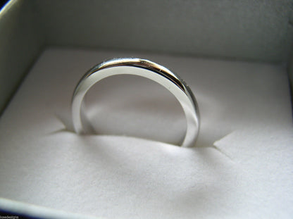 Size L 1/2 New Genuine 9ct 9kt White Gold 2.5mm Wide Wedding Band Ring