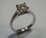 Genuine 18ct 750 White Gold 1ct Princess Cut Cubic Zirconia Engagement Ring