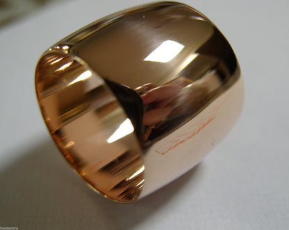 Size O Huge Genuine 9K 9ct 375 Yellow, Rose or White Gold Full Solid 16mm Extra Wide Band Ring