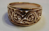 Size N Kaedesigns Genuine 9ct Full Solid Wide Yellow, Rose Or White Gold Filigree Flower Swirl Ring 336