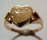 Kaedesigns New Size K Genuine  Solid New 9ct 9k Yellow, Rose or White Gold Heart Signet Ring 265