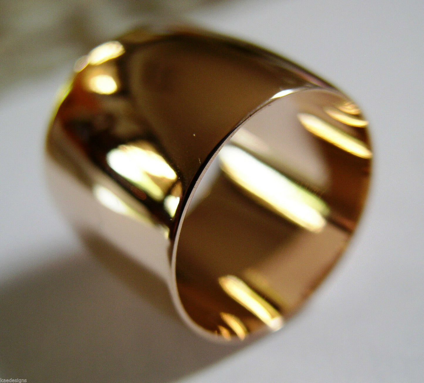 Size O Huge Genuine 9K 9ct 375 Yellow, Rose or White Gold Full Solid 16mm Extra Wide Band Ring