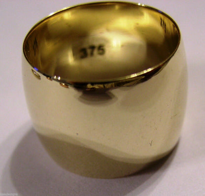 Size M / 6 Kaedesigns New 9ct 9k Yellow, Rose or White Gold Full Solid 16mm Wide Band Ring