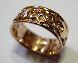 Size Q Genuine Full Solid 375 9ct 9kt Yellow, Rose or White Gold Filigree Ring