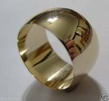 Genuine 12mm 9ct 9k 375 Yellow, Rose or White Gold Full Solid Extra Wide Band Ring
