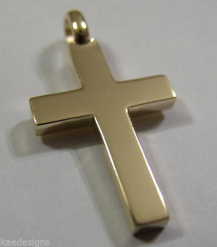 Kaedesigns New  Full Solid New 9ct 375 Yellow, Rose or White Gold Plain Cross Pendant