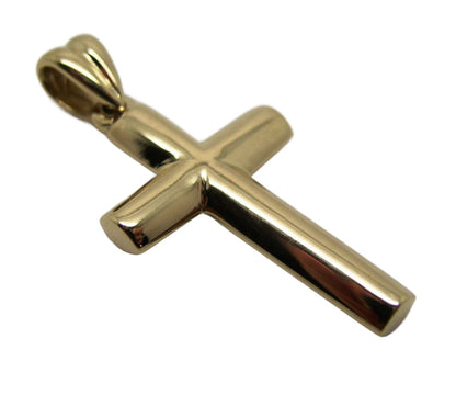 Genuine New Genuine 9ct 9kt Yellow, Rose or White Gold Heavy Plain Cross Pendant 343