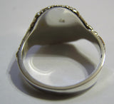 Genuine Size T Mens Sterling Silver Square Engraved Signet Ring