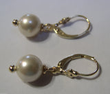 Genuine New 9ct 9kt Yellow, Rose or White Gold 8mm White Pearl Continental Clip Earrings