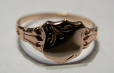 Size K, Kaedesigns New Childs Solid 9ct 9k Yellow, Rose or White Gold Shield Signet Ring