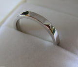 Size O New Genuine 18ct Hallmarked 750 White Gold Full Solid 3mm Flat Wedding Band