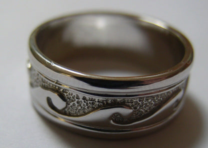 Kaedesigns New Genuine Solid 9ct 9kt Yellow, Rose or White Gold Mens Surf Wave Ring Size X 258