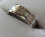 Genuine 18ct 750 Hallmarked  Heavy White Gold Solid Mens Brushed Wedding Band