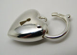 Genuine Sterling Silver 925 Bubble Heart Padlock Pendant 15mm