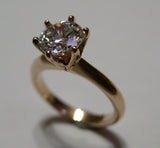 Kaedesigns, New Genuine 9ct 9kt Solid Yellow, Rose or White Pink Gold Engagement Ring 7mm Cubic Zirconia Stone