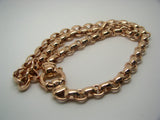 Genuine 9ct Yellow, Rose or White Gold 375, Solid Heavy Oval Belcher Necklace Chain 50 grams 50cm